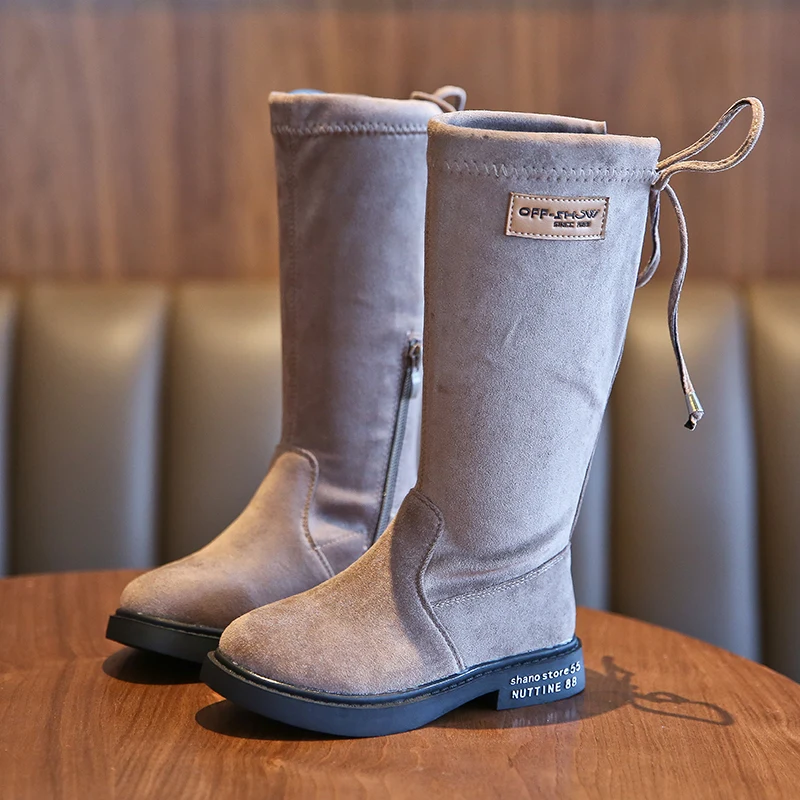 Детская обувь детские модные сапоги до колена для девочек осенне зимние отдыха