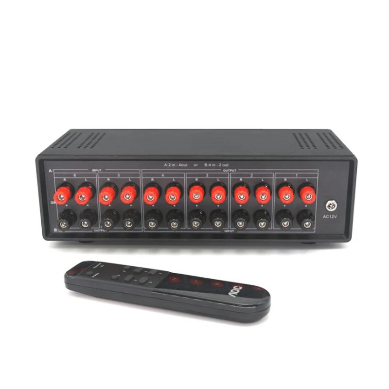 4 Input 2 Output High Power Lossless Audio Signal Switcher Switch Splitter Selector With Remote Control T0592 | Электроника