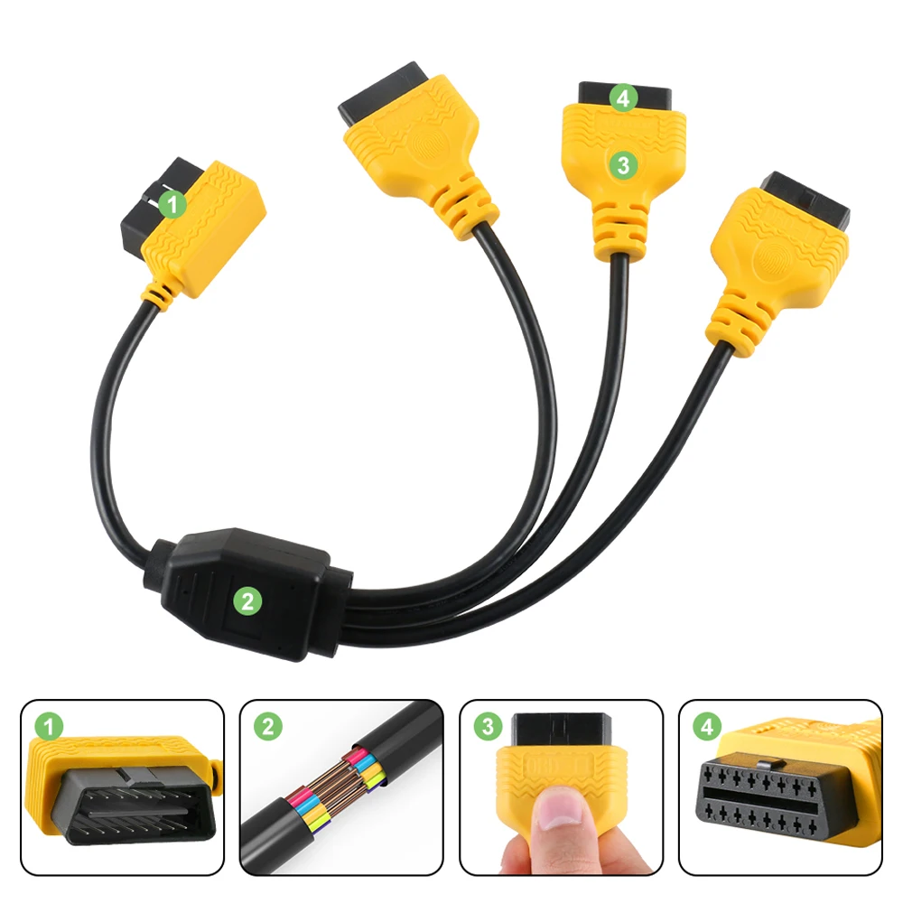 Кабель-удлинитель AUTOOL 16Pin Obd2 50 см ODB кабель для передачи данных OBDII OBD 2 разъема