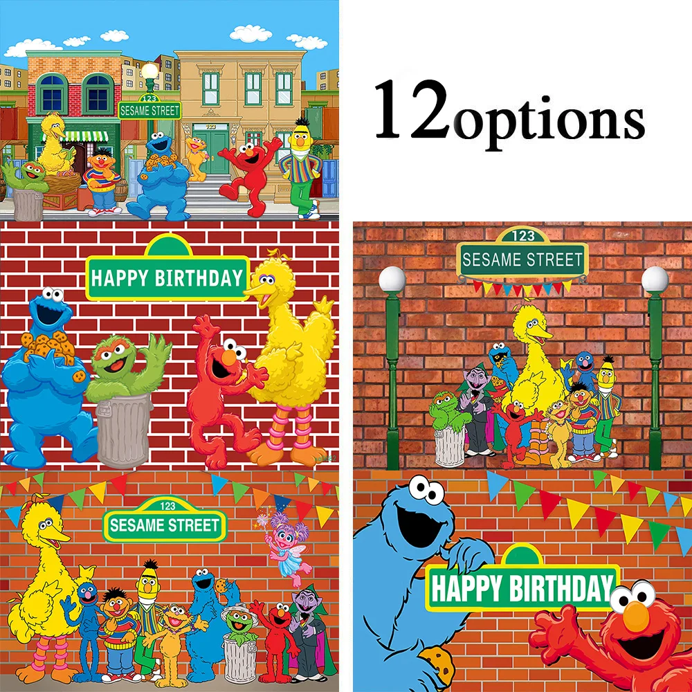 Sensfun мультфильм Улица Сезам вечерние графия фон детский первый день рождения