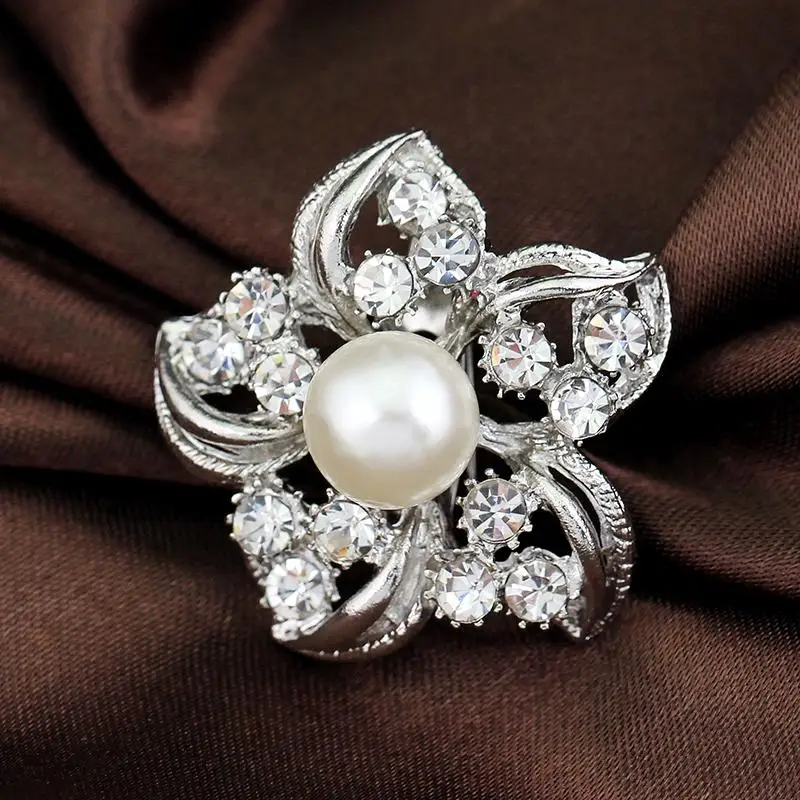 Очаровательная пустотелая Цветочная Брошь со стразами броши для груди булавка