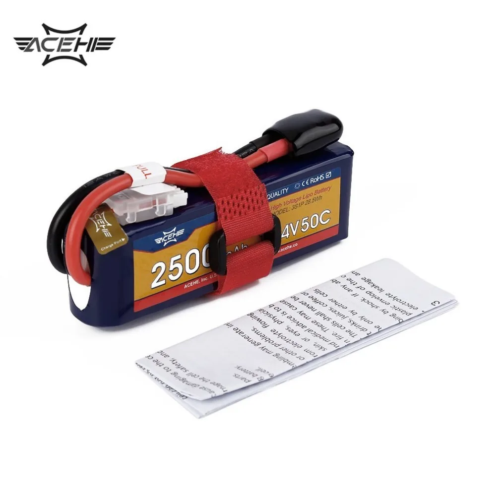 1 шт. ACEHE 11,4 V 2500mAh 50C 3S1P 28,5 WH с XT60 вилкой высокого напряжения Lipo батарея