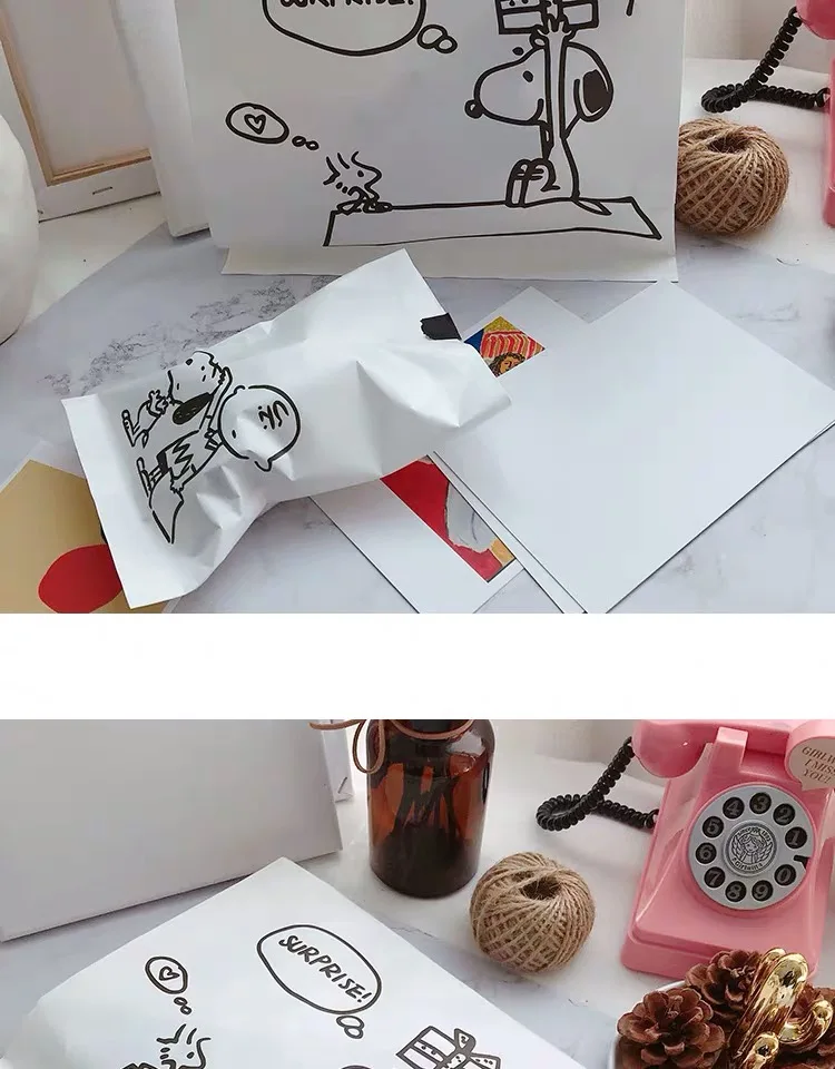 2 шт Peanuts Rogue Dog пустые Мини бумажные пакеты крафт-Печать Подарочная Свадебная Упаковка вечерние Пригласительные открытки Сумки для хранения