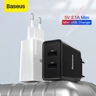 Baseus 5V 2.1A двойное USB зарядное устройство для Samsung Xiaomi Мобильный телефон зарядное устройство быстрый дорожный адаптер для iPhone зарядное устройство EU Plug