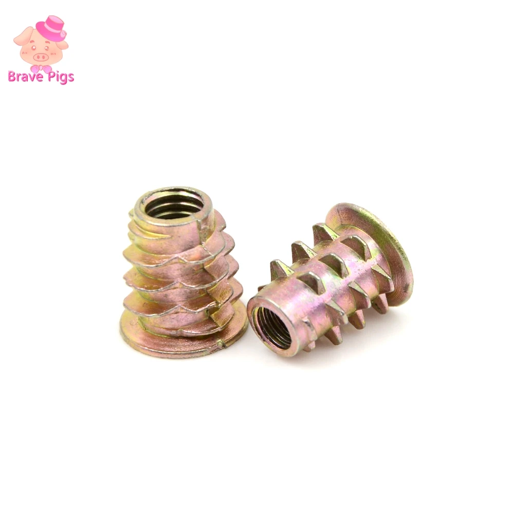 50 шт. M4/M5/M6 * 8/10/13 стандартная гайка для деревянной вставки Фланцевая с
