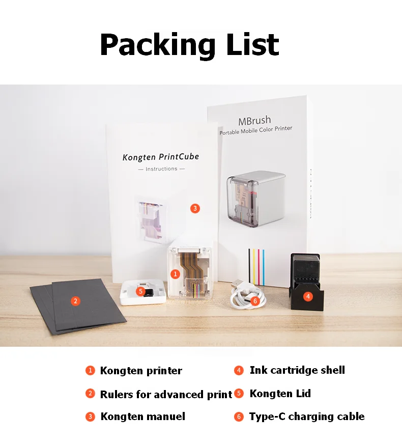 

MBrush Handheld Printer Portable Mini Inkjet Printer Color Barcode Printer with Ink Cartridge APP for Customized Text #G56232