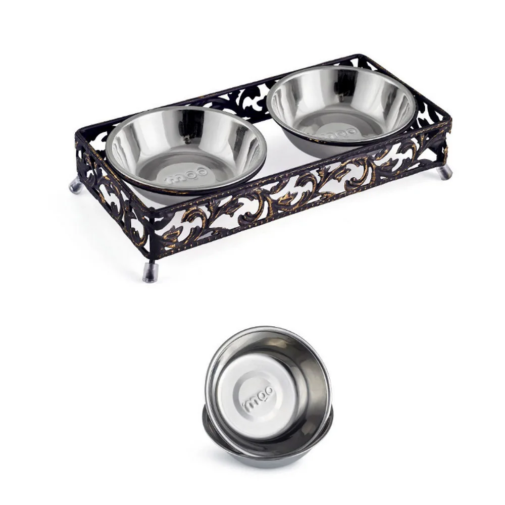 Кошачья миска Керамика Нержавеющая сталь двойная собачья для кошачьего корма