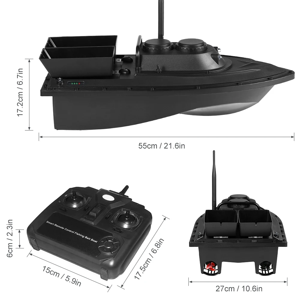 Wireless Remote Control Fishing Bait Boat Fishing Feeder Fish Finder Device 430-540 Yards Remote Range Smart RC Bait Boat 2021 enlarge