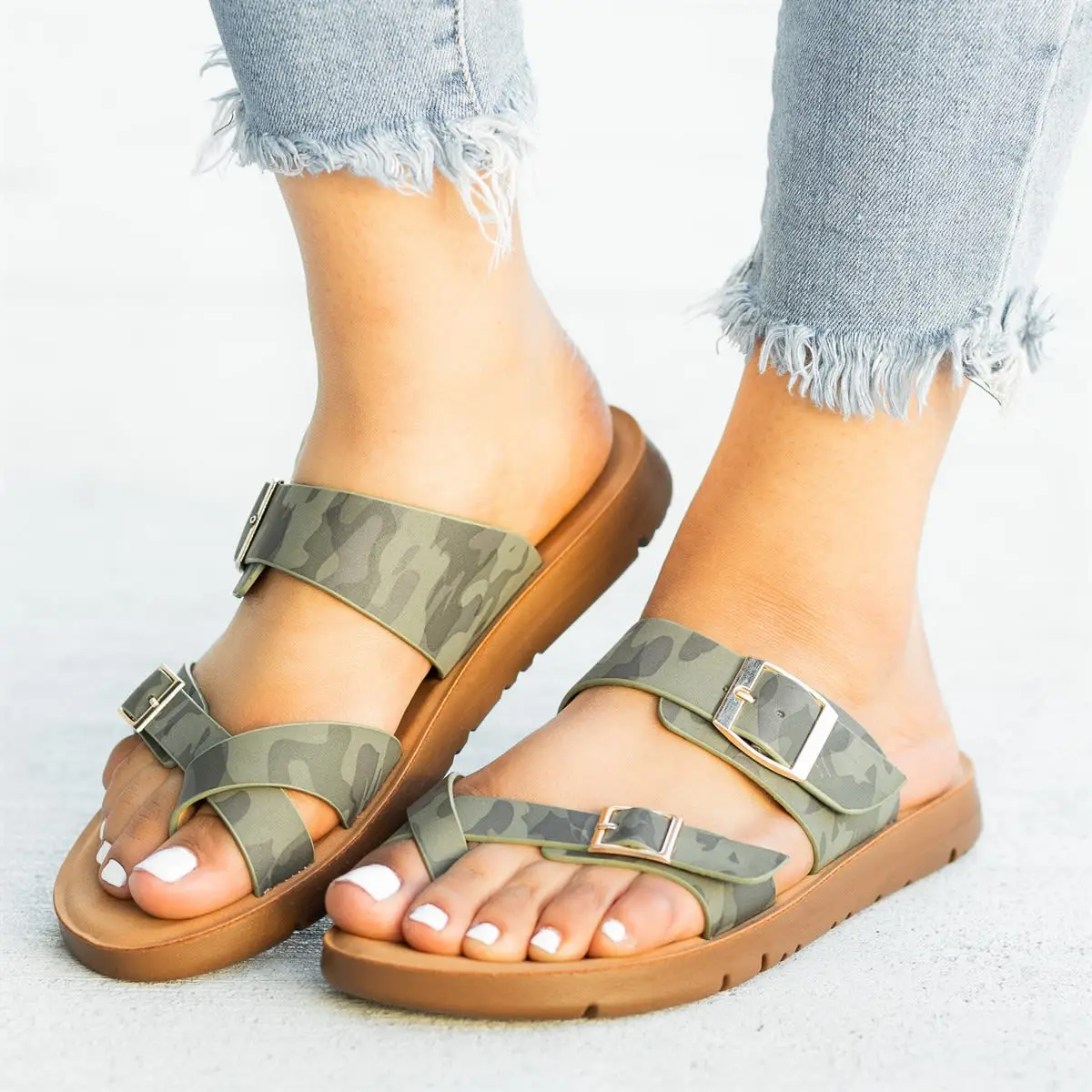 Vertvie/летние женские босоножки Женская пляжная обувь на танкетке с оборками