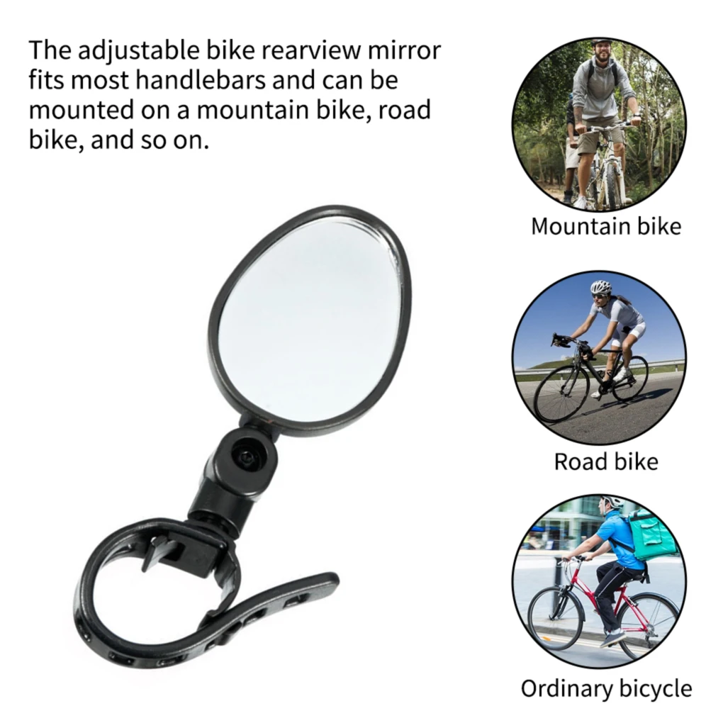 

Bike Mirror Cycling Supply Rearview Lens Left and Right Craftsmanship Smooth Surface Rear Mirrors Oval Mirror Face