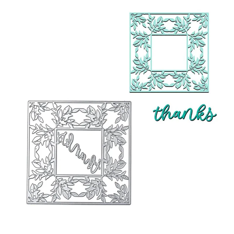 YaMinSanNiO Лист Рамка штампы спасибо слово фон Металл резки для скрапбукинга карты