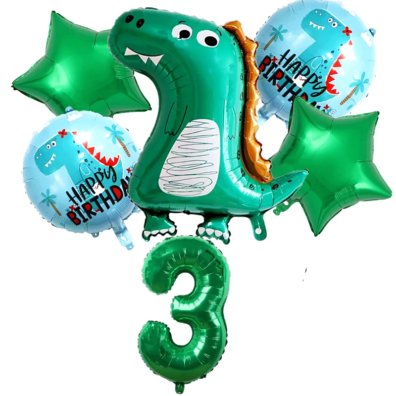 6 шт. новинка милый комплект с изображением динозавра из алюминиевой фольги