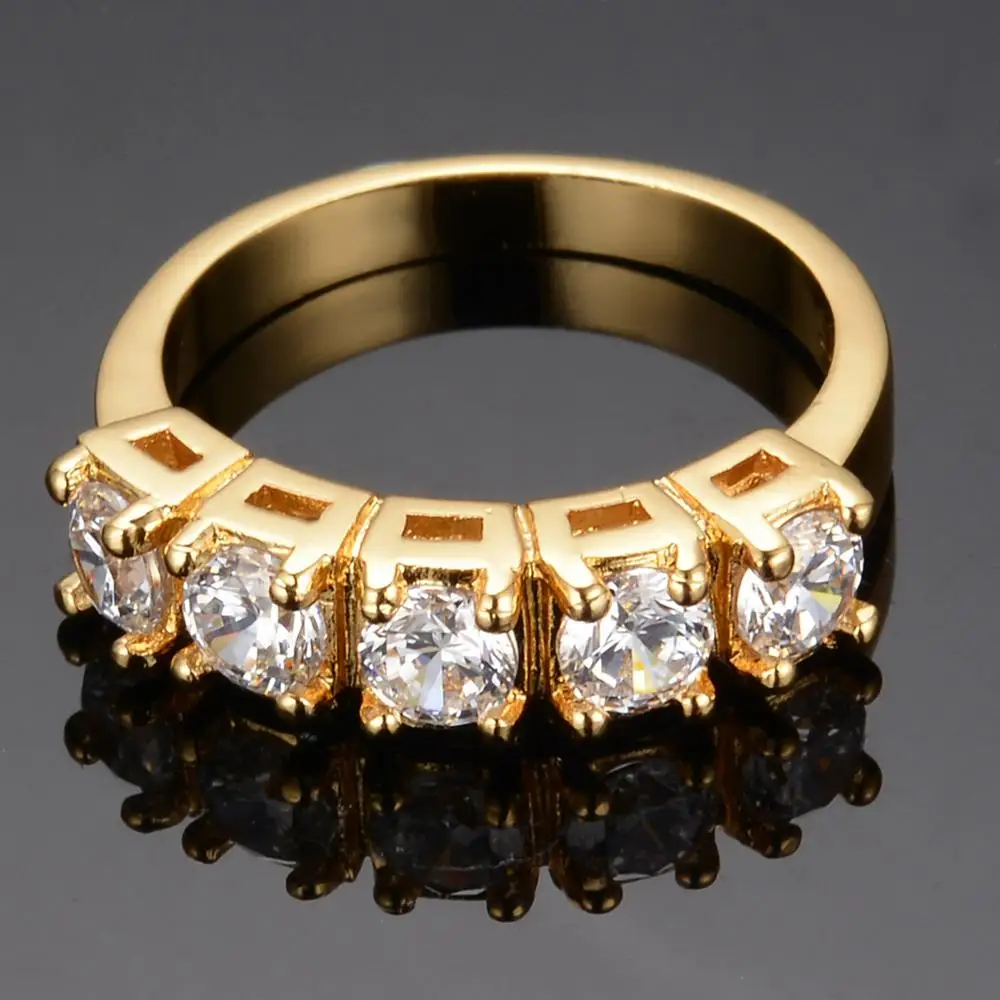 Кольца для мужчин и женщин Blaike кольца из белого циркония с желтым золотом