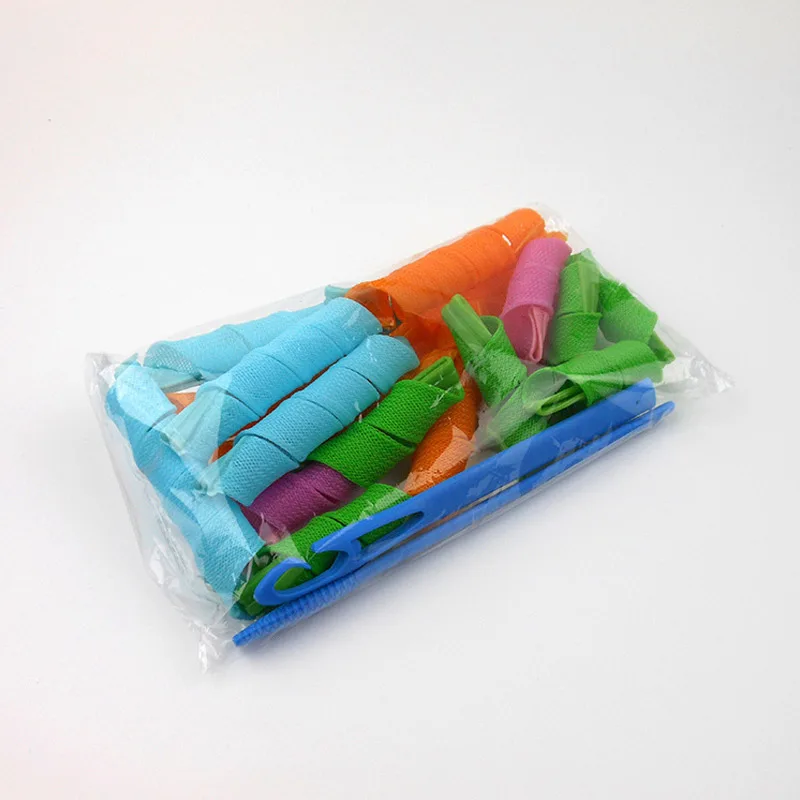 18 шт. щипцы для завивки волос из смолы волшебные бигуди портативные и 2 крючки