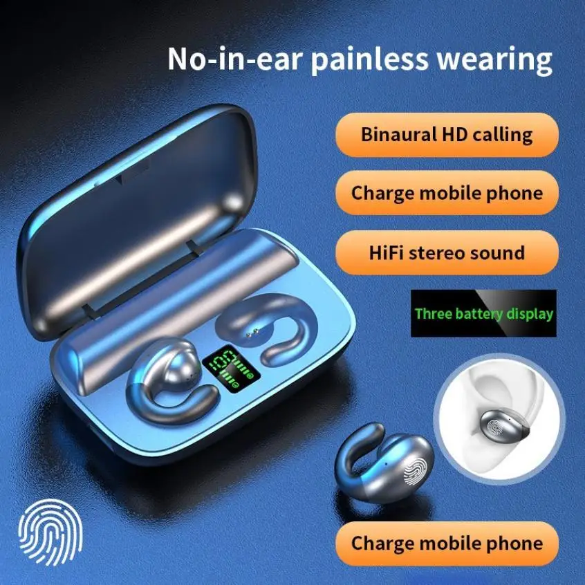 

Wireless Bluetooth 5.0 Earphones S19 Digital Display Rechargeable Earbuds Earphones Touch Control Wireless Earbuds Phone