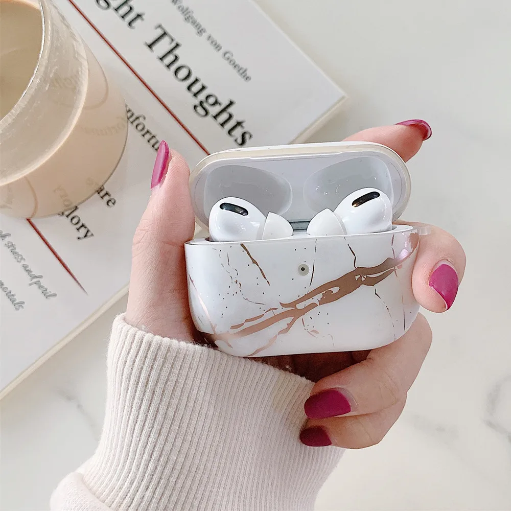 Новинка чехол Netarlier для беспроводных Bluetooth наушников Apple AirPods Pro розовый золотой