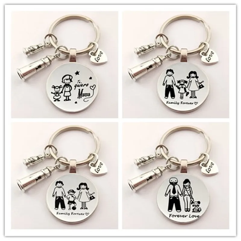 Брелок для ключей мама и папа керосиновая лампа маяка я люблю тебя подарок на