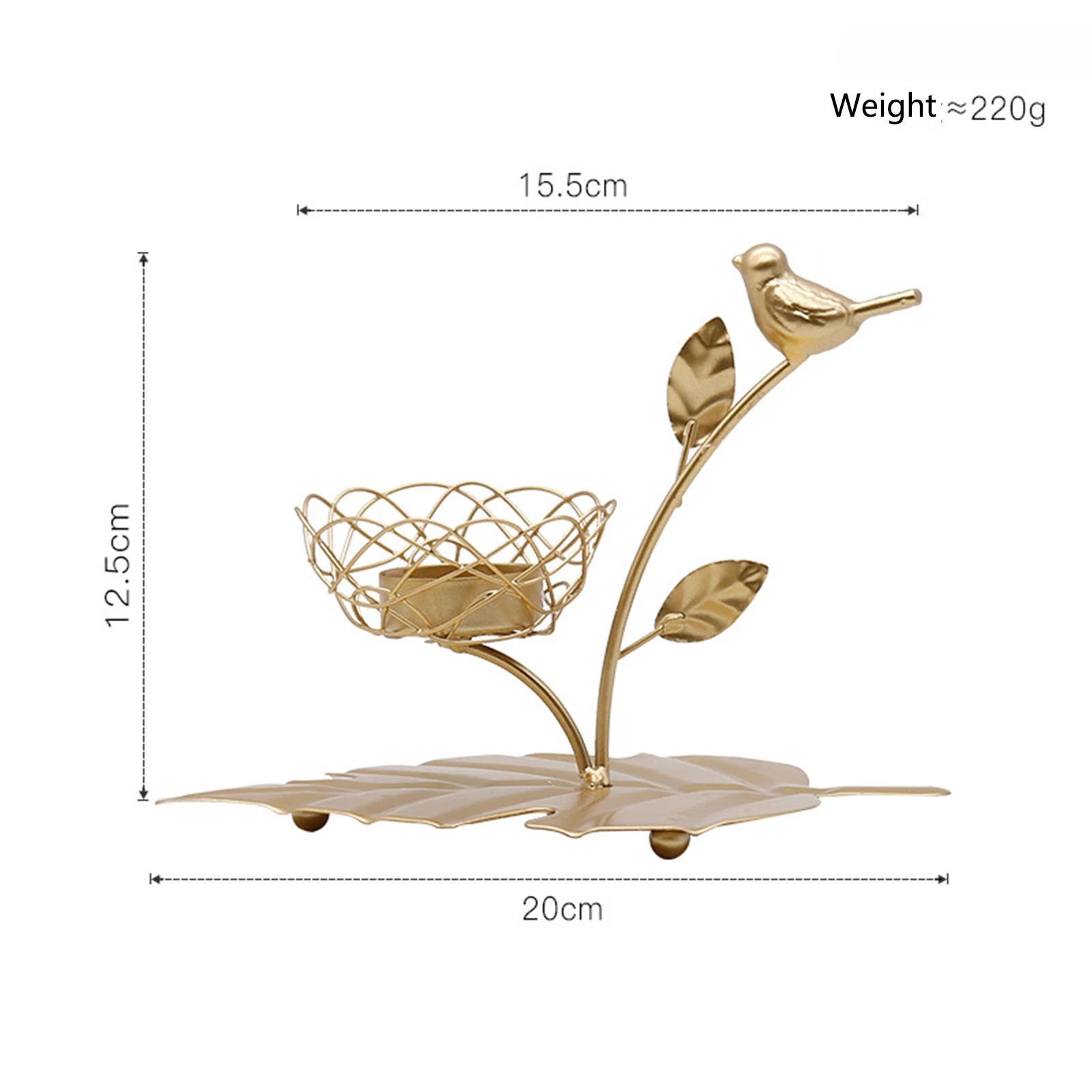 Железный подсвечник Золотой металлический в виде птицы декоративный креативный
