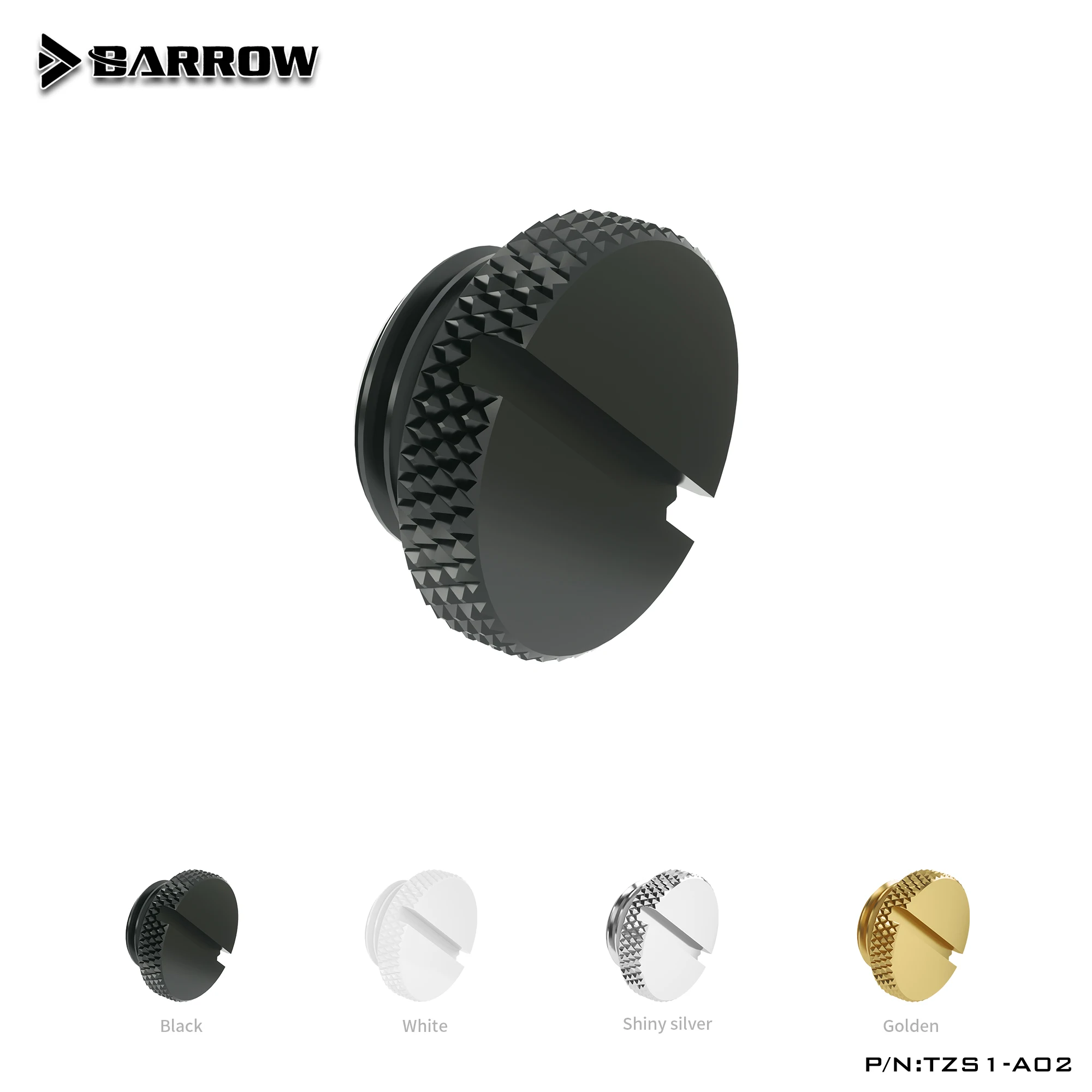 Barrow TZS1-A02 Stop plug Slotted Minus Straight Screw Black/Silver/White/Gold Hand Twist water cooler heatsink gadget fitting | Компьютеры