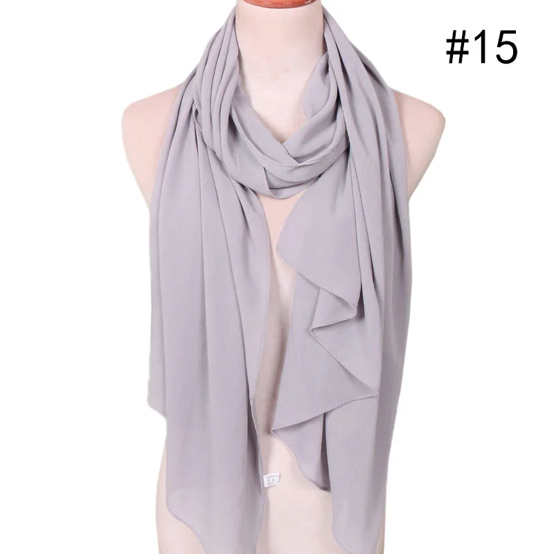 25 Colors Women Soft Long Scarf Muslim Hijab Shawl Wrap Chiffon Islamic Turban Headscarf Bandanas Ramadan Large Scarves 180*75cm