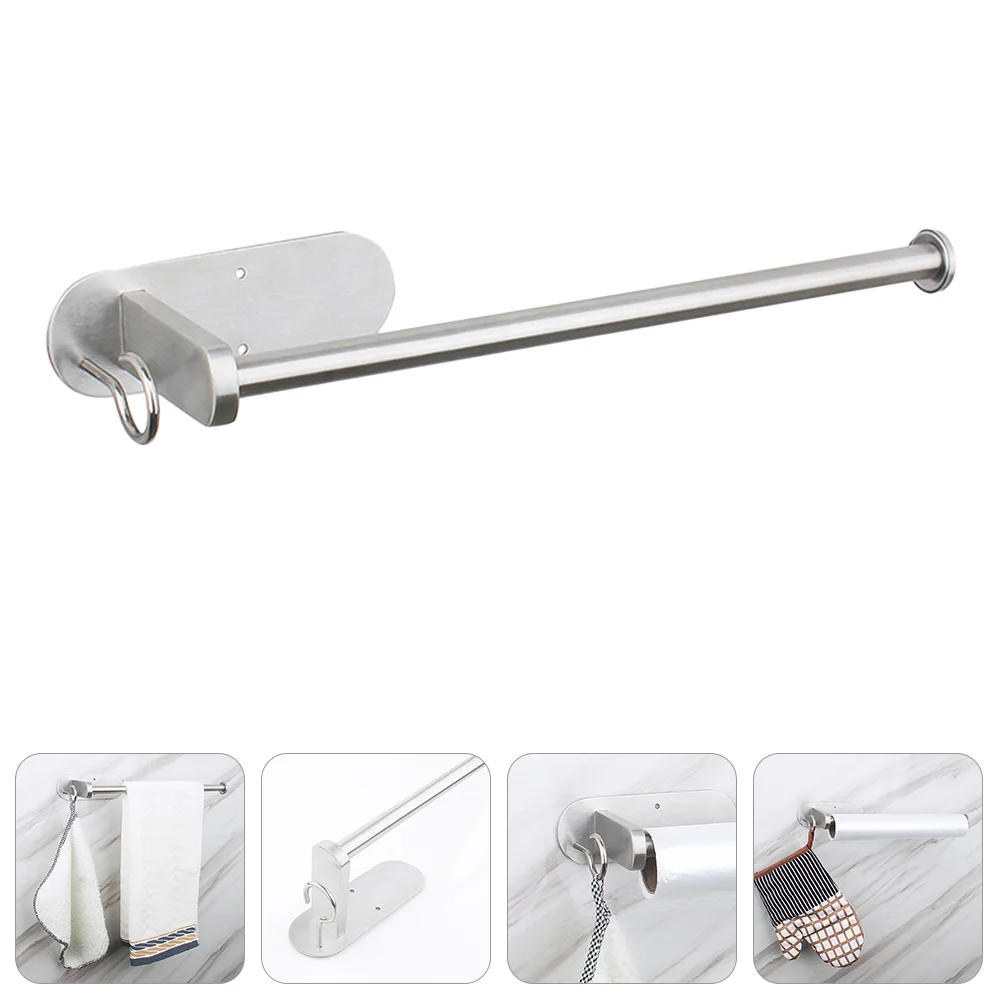 

1 комплект держателей для рулонной бумаги без гвоздей, стойка для рулонной бумаги из нержавеющей стали с крючком