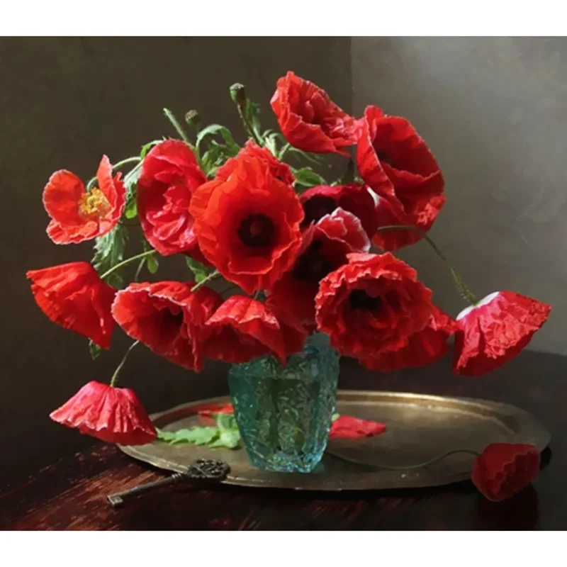 

DIY digital painting acrylic trumpet flower digital hand-painted oil painting home decoration mural art