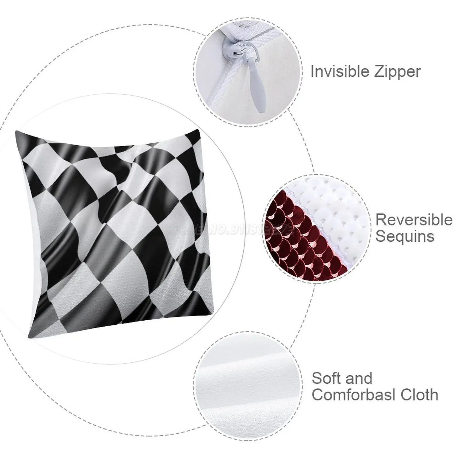 Шашечный флаг. Ткань ПОБЕДА ПОБЕДИТЕЛЬ Шашечный флаг Мотор-спорт Гонки Автомобили Гонки Линия финиша. Подушечка с пайетками, блеск.