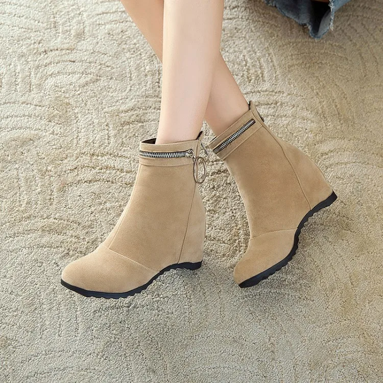 Big Size 9 10 11 12 13 boots women shoes ankle for ladies woman winter Solid color round head heel | Обувь