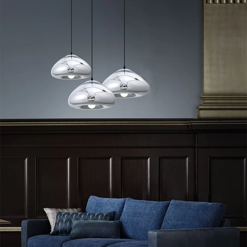 

Modern creative loft glass pendant light LED E27 with 3 colors for living room bedroom kitchen cafe hotel restaurant office bar