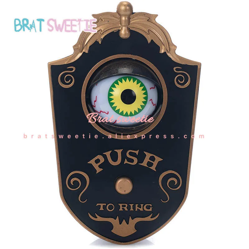 Дверной звонок с анимационным глазным яблоком на Хэллоуин со спутанными звуками