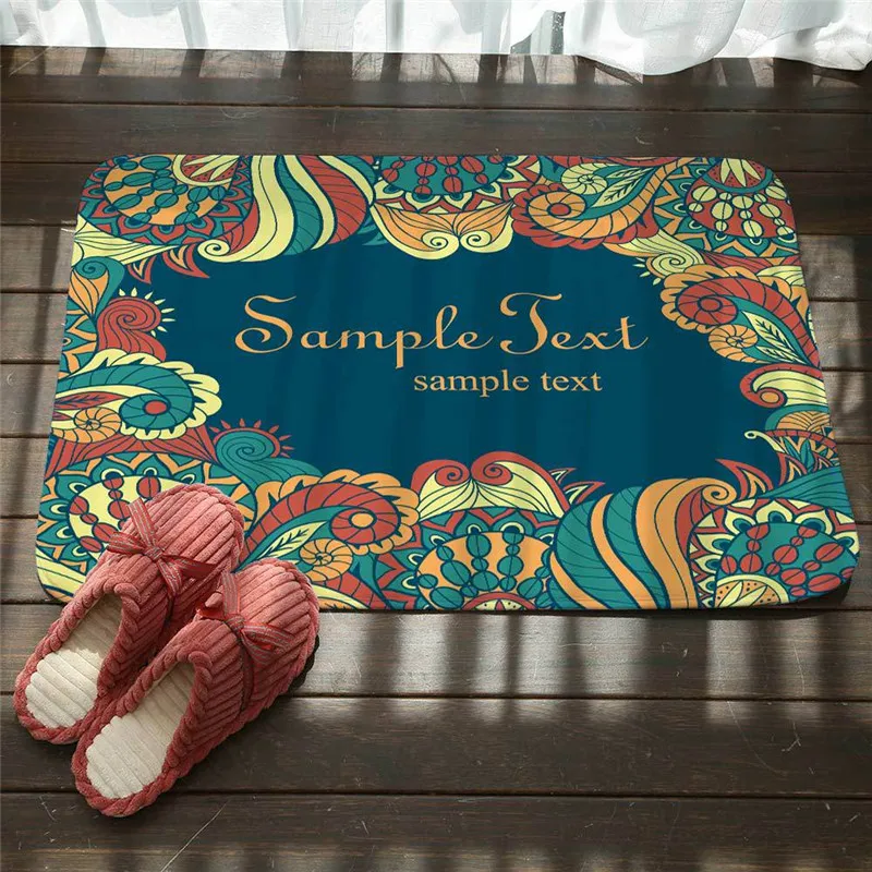 Напольная дверь фланелевые коврики цветные цветочные Мандала противоскользящие