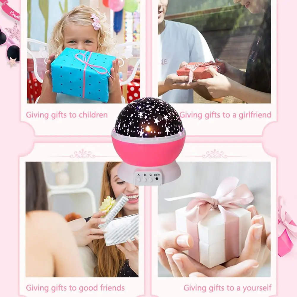 Романтический вращающийся ночник Небесный проектор лампа вращающаяся звезда