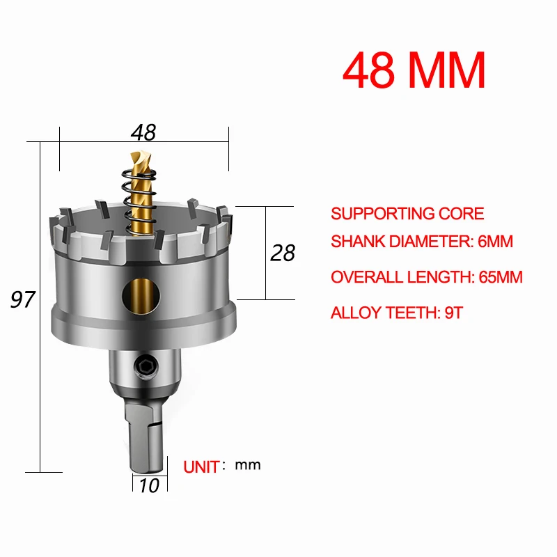 48mm 14-75 мм YG10X твердосплавный сверлильный нож для резки комплект для отверстия алюминиевый сплав железная пластина из нержавеющей стали 1 шт - Цвет: 48mm