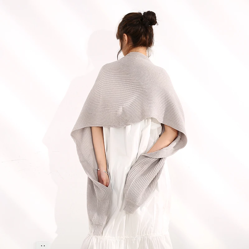 

[EAM] Women Khaki Knitting Long Two Ways Wear Keep Warm Scarf New Long Personality Fashion Tide Autumn Winter 2021 JD56202