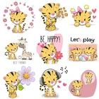 Для переноса утюгом для одежды термоклейкие Патчи Diy милым тигренком из термо-наклейки для Детская заплатка прокладочный материал с виниловые полоски I