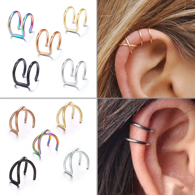 Серьги-клипсы унисекс U-образные для женщин украшения хряща уха вечерние ний