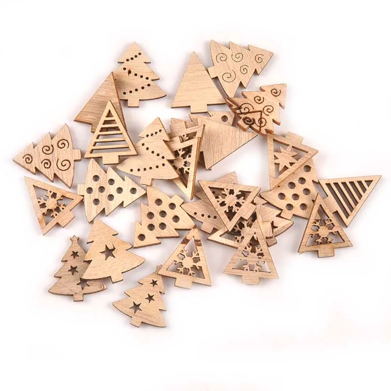 50 шт. натуральное дерево DIY ремесло для рождественской мини елки домашний декор