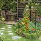 Новый Хо 3 ПКС складное завод арка для скалолазания из мешочного тика рамка Садовый цветок растение растет Поддержка металлическая железная шпалера черые SMR88