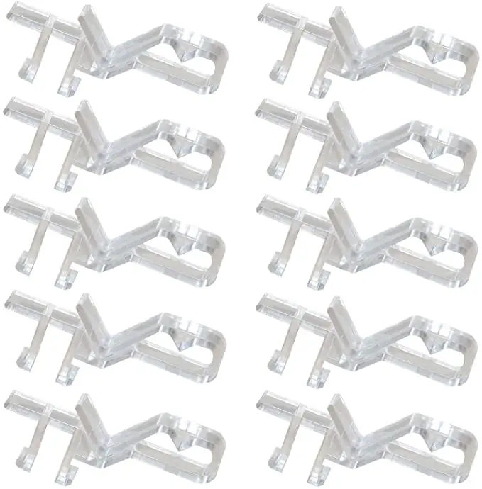 

Valance Clips1-7/8inch 10Pack Clear Color for Faux and Real Wood Window Blinds(1-7/8inch, Clear)