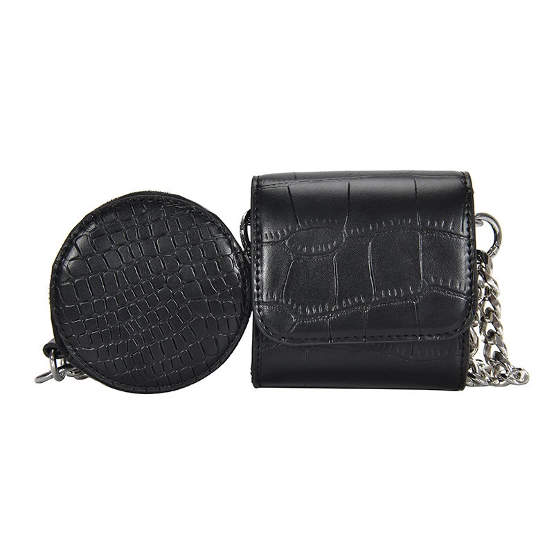 

GOPLUS Crossbody Bag with Alligator Chain Purses Mini Coin Bags for Women Simple Pure Color Bolsas De Mujer
