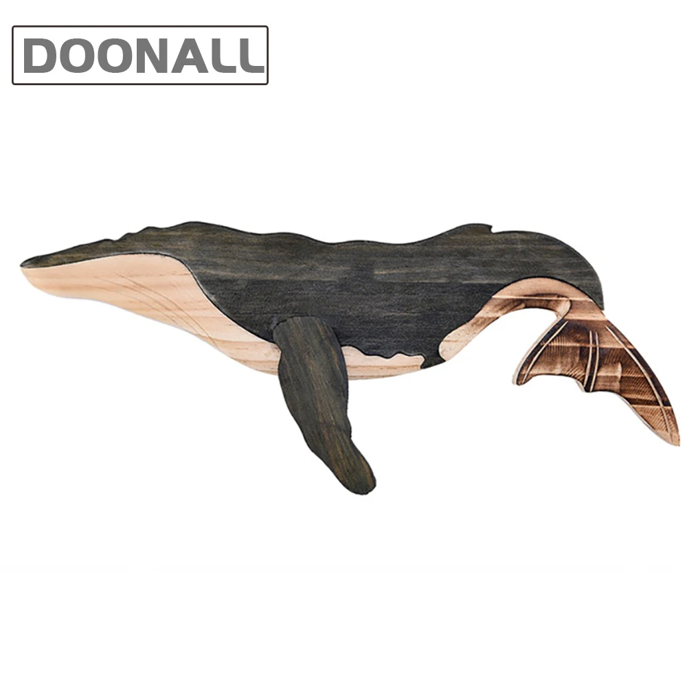 

Деревянные подвесные украшения для стены, деревенская морская деревянная рельефная пляжная декорация, скульптура Кита