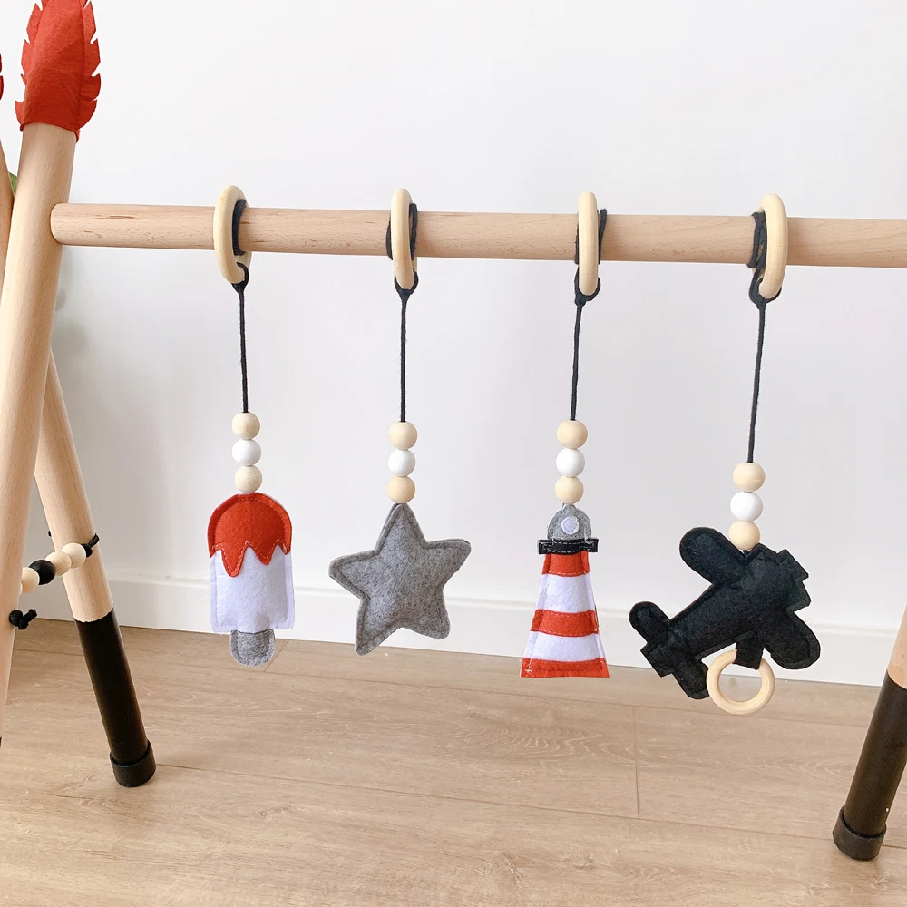 Nordic Baby Activity Gym Toy Baby Room Decor Play Gym Toy Wooden Nursery Sensory Toy Gift Infant Accessories Photography Props