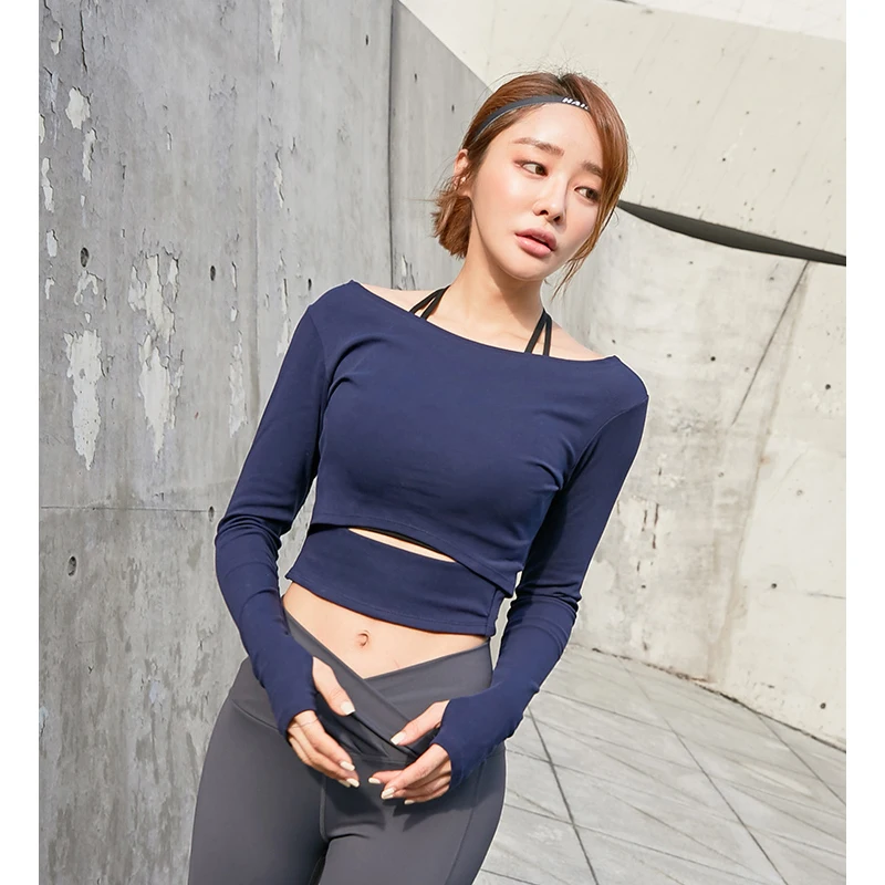 Новая женская спортивная рубашка для йоги бега фитнеса тренировок