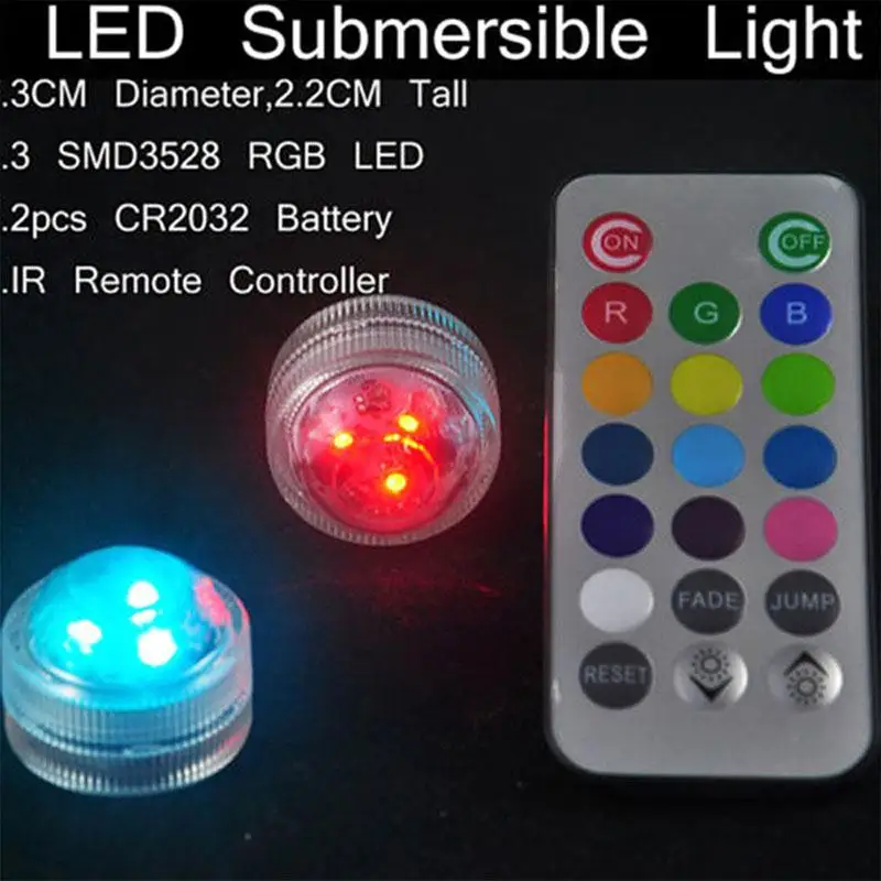 

Submersible Lamp LED Vase Light Submersible Light 3LED RGB Colorful Fashion Wedding Festival Party