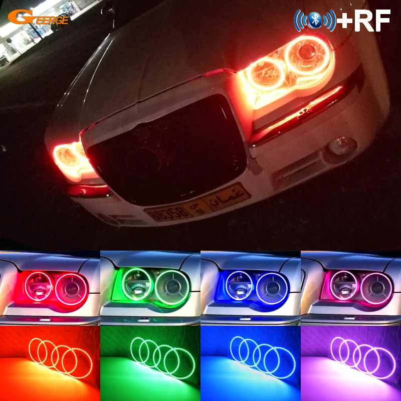 

For Chrysler 300C 2004 2005 2007 2008 2009 2010 RF remote Bluetooth APP Multi-Color Ultra bright RGB LED Angel Eyes kit