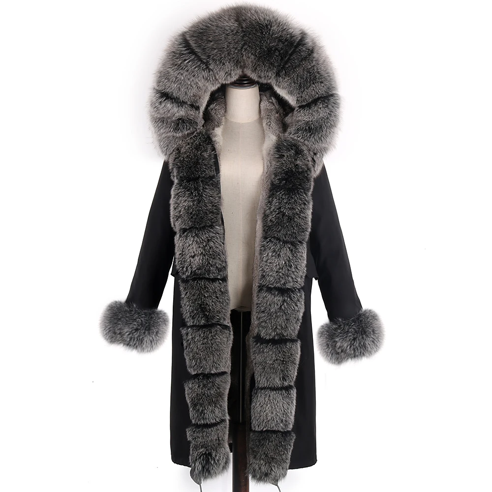 

2021 Водонепроницаемая зимняя женская куртка X-long парка, женская теплая уличная одежда с капюшоном из натурального меха енота и лисы