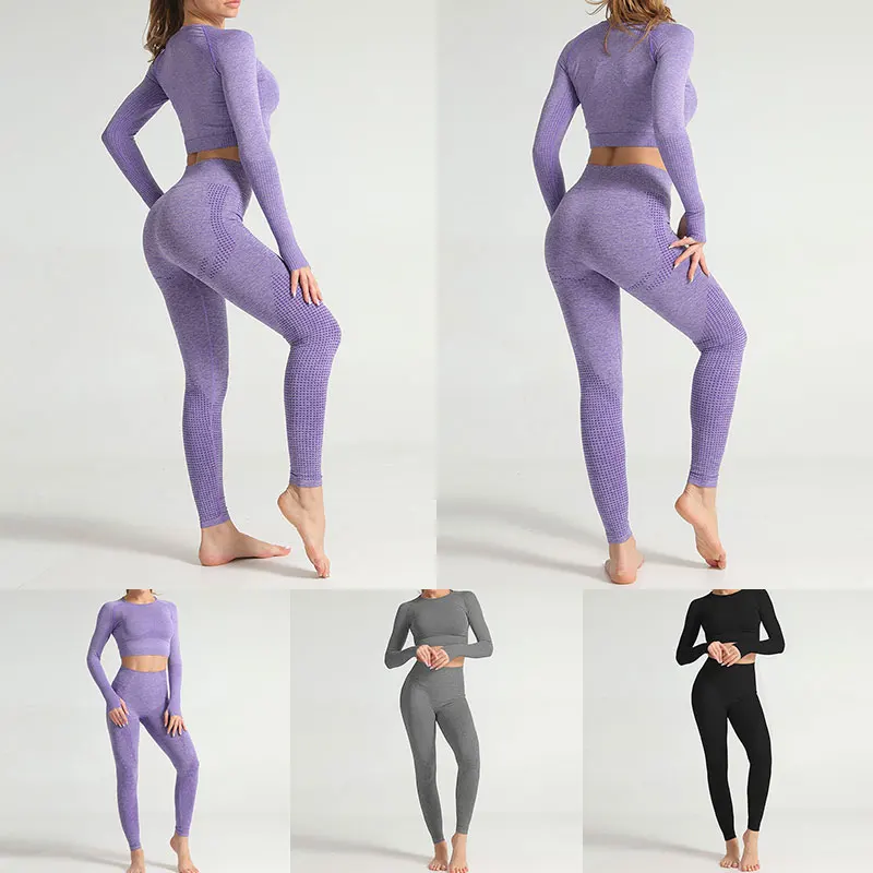 

Fashion Classic Yoga Wear Seamless Sportswear Lady Sports Gradient Tight-fitting Women's Clothing Long Sleeves Women's Clothing