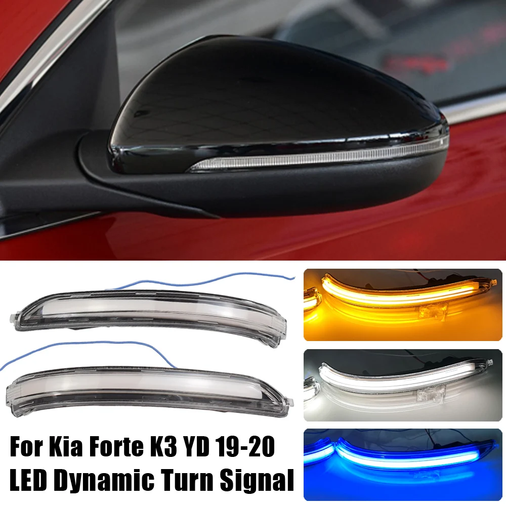 

For Kia Forte K3 YD 2019 2020 LED Dynamic Turn Signal Light Flasher Flowing Water Blinker Flashing Light Blue White Yellow