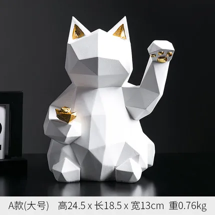 Скандинавский стиль Lucky Cat украшение для гостиной геометрические маленькие офисные дома для комнаты, предметы домашнего обихода креативные кулер для вина украшения - Цвет: Type 11 large