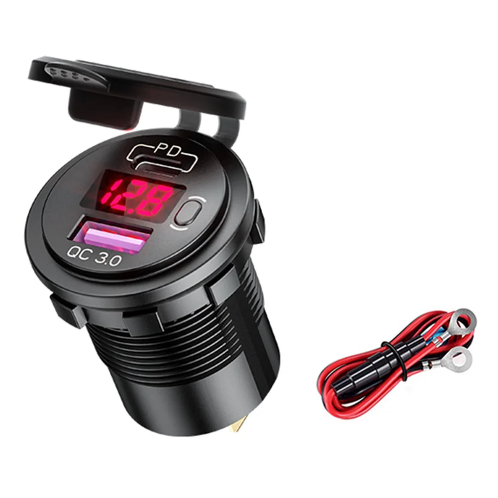 

Escondite Secreto Portable Car Accessories DC 12V-24V Dual USB Car Phone Charger 3.0 PD Quick Charging Socket Adapter